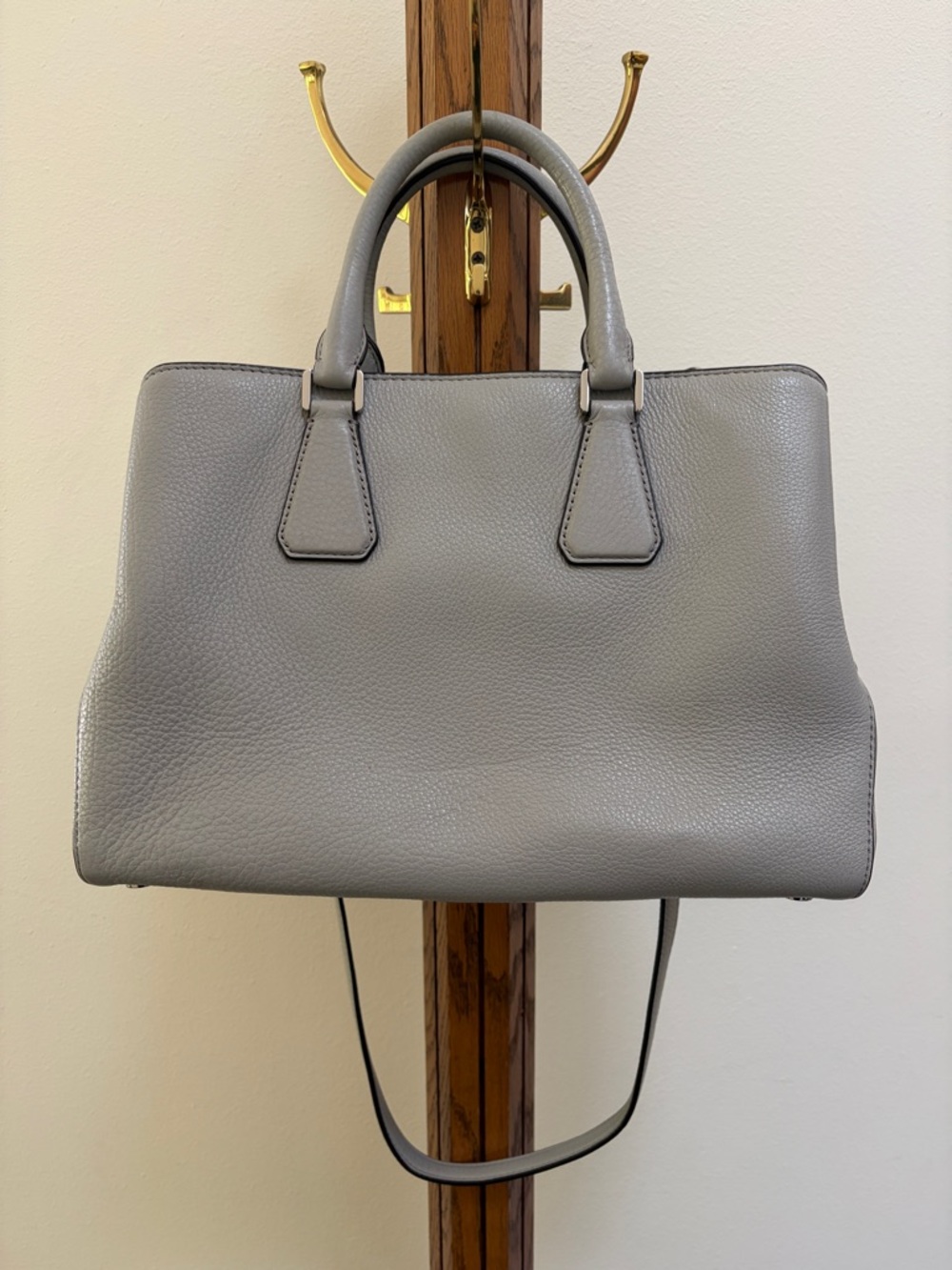 Michael Kors Gray Pebbled Leather Satchel - Picture 8 of 13